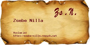 Zsebe Nilla névjegykártya